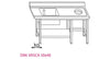 Tavolo entrata con vasca, foro e ripiano DX/SX - ZeroInox