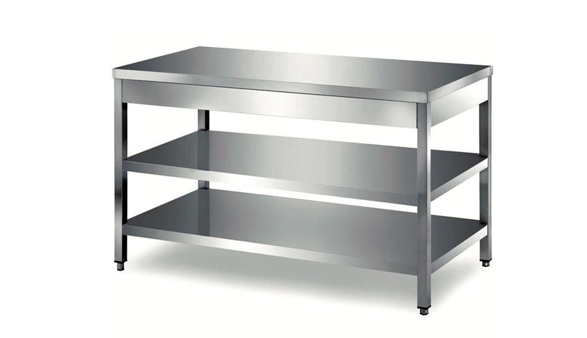 Tavolo A Giorno Completamente In Acciaio Inox Aisi 304 Senza Alzatina In Varie Misure - Foto 12